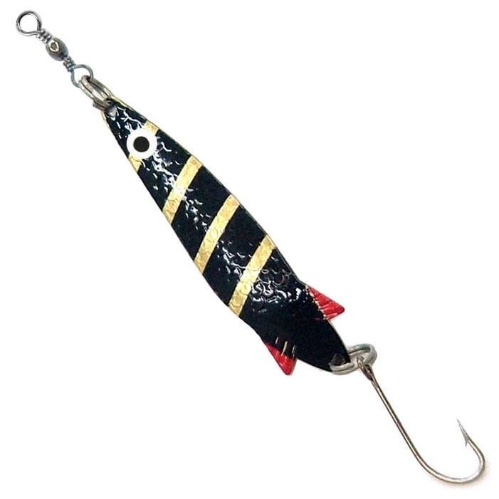 Black-and-gold Zebra Toby lure product photo
